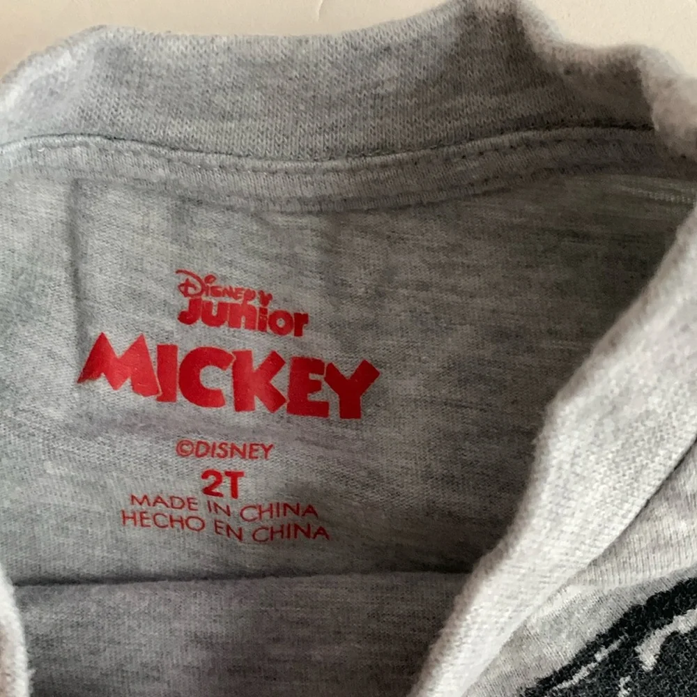 Disney Red & Black Plaid Mickey Jacket, Gray Mickey Shirt, & Black Pants 18 mo